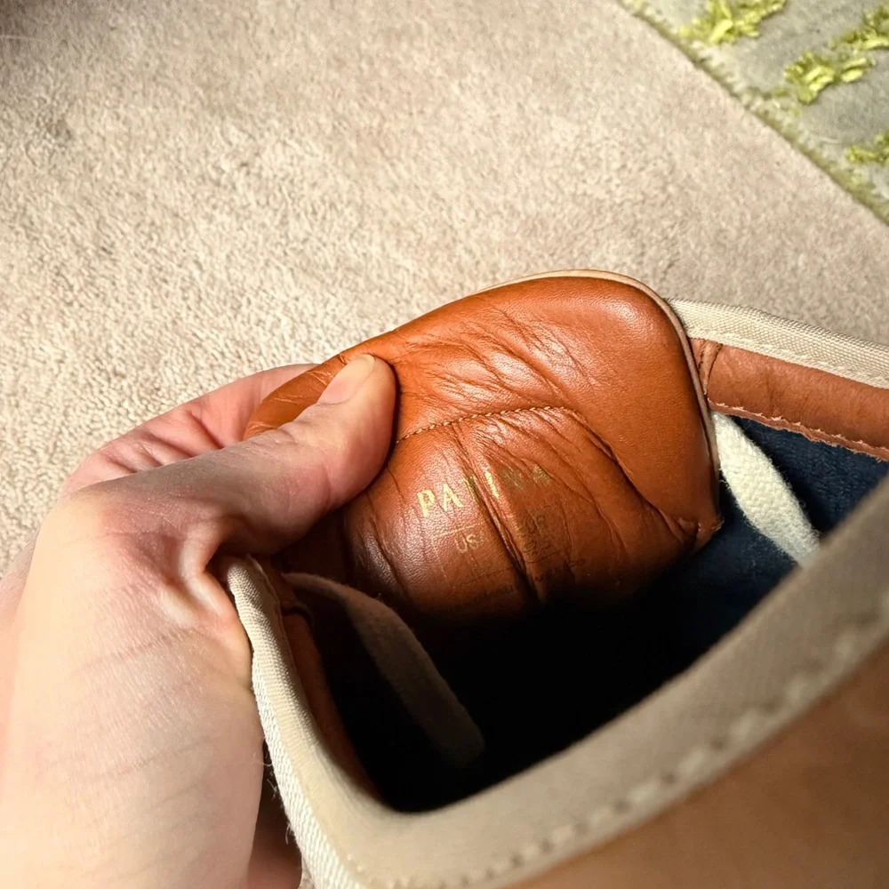 Portland Leather - Patina Canvas & Leather Low Top Sneakers 9.5 Tan & Brown - Picture 6 of 7